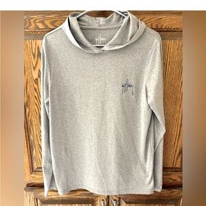 Guy Harvey Long Sleeve T-shirt Hoodie Size Small . Gray and lightweight